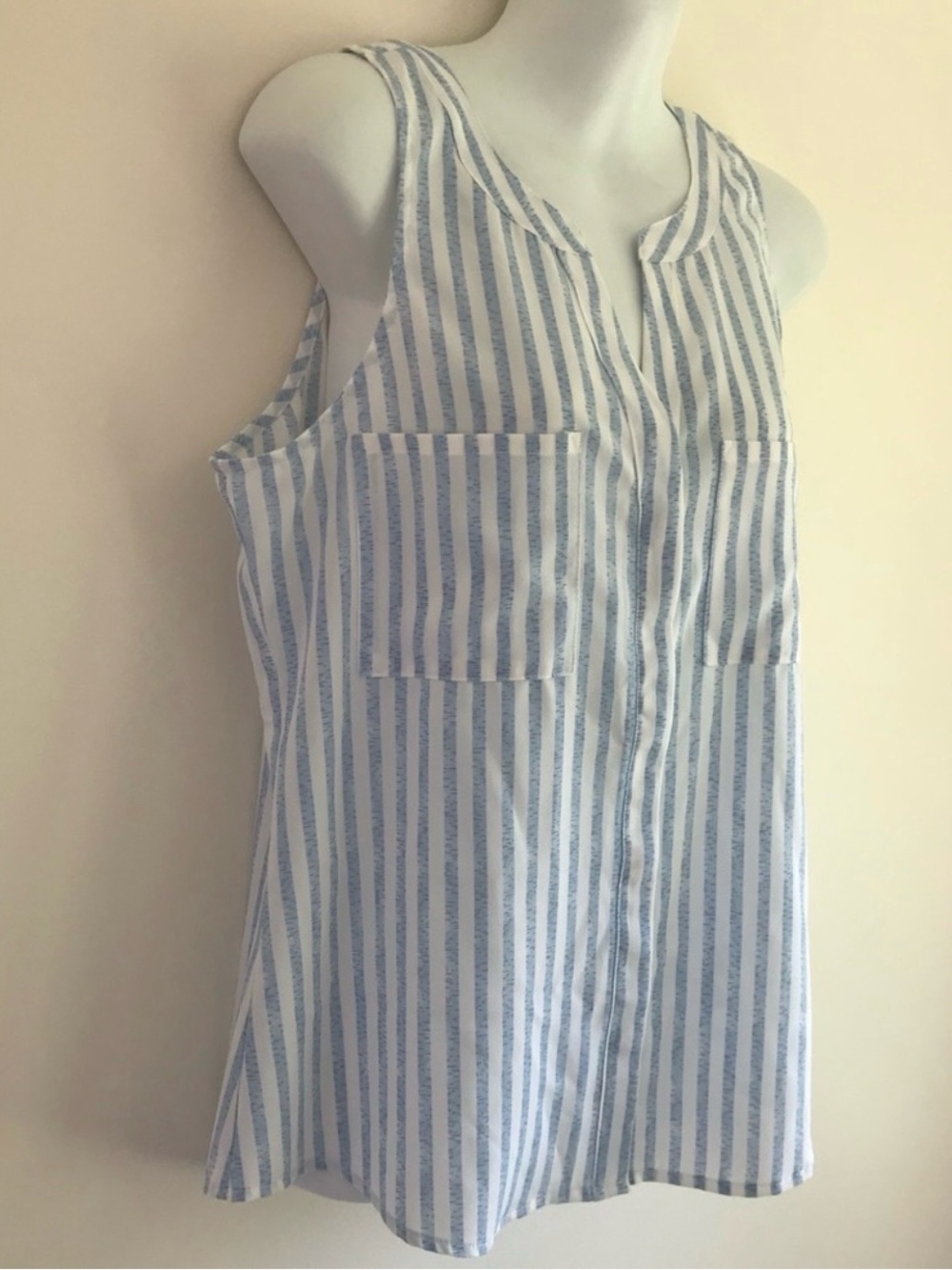 Sanctuary Blue White Striped Sleeveless Blouse Small Beach Summer Top - Picture 11 of 12